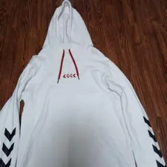 hummel メンズ フード付きパーカー ホワイトのサムネイル