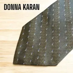 高級シルク　DONNA KARAN オリーブグリーン ネクタイ
