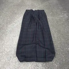 90s vintage wide wool slacks ツータック チェック