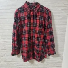 UNIQLO ユニクロ フランネルチェックシャツ レッド ボタンダウン
