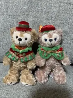 ダッフィー シェリーメイ ぬいぐるみバッジ キーホルダー クリスマス タグ付