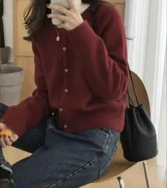 ボルドーカーディガン