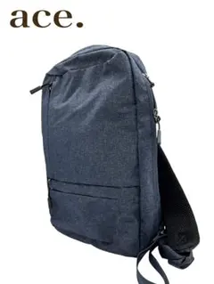 【美品】ace. エース ボディバッグ ネイビー 軽量 ワンショルダー 多収納