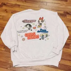 新品☆パワーパフガールズ スウェット L ライトグレー トレーナー レディース