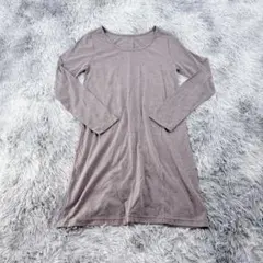 『BEAMS HEART』ワンピース　カットソー　グレー 長袖 ひざ丈ワンピース