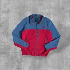 【希少カラー】ノースフェイス　ソフトシェルジャケット刺繍　赤xグレーL相当F14