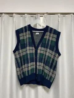 アメリカ製チェック柄ニットベスト Southern Lady サザンレディ 古着