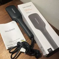 SALONIA ストレートヒートブラシ SL-012BK ブラック ワイドタイプ