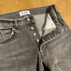 ZARA TRF DENIM 38サイズ/ブラック/ダメージ加工/ボタンフライ