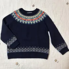 美品☆familiar ファミリア 車柄セーター ニット 100cm