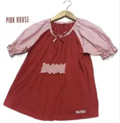 PINK HOUSE★ピンクハウス★日本製（M）ラグラン 半袖 Tシャツ