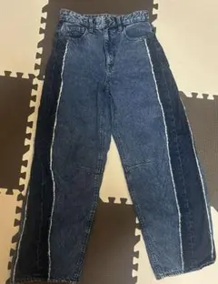 GU ツートンバレルレッグデニムパンツ S