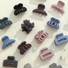 ヘアアクセサリー　ヘアクリップ　ミニチュア　マット仕上げ12個セット