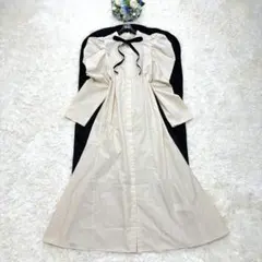 新品同様✨️CELFORD Ａラインボウタイワンピース ベージュ リボン 38