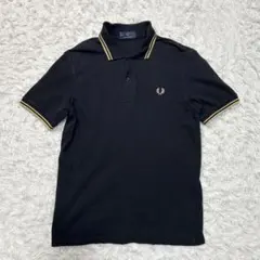 フレッドペリー☆イングランド製】M12☆半袖ポロシャツ☆黒×金 38 S