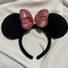ミニー カチューシャ ピンク 水玉 ドット スパンコール