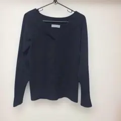 THEORIA ブラック Vネック ニット 長袖 トップス