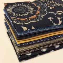 16 木綿セット　朱入り　型染め　絣　藍染め　縞　格子　古布　パッチワーク