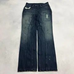 archive crashed loose denim pants y2k