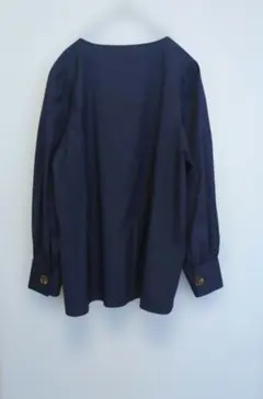 DoCLASSE ドゥクラッセ ネイビー ボートネックブラウス　ゆったり　11号