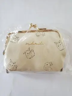 mili mili ウサギ プリント ミニ財布 がま口 *匿名配送*