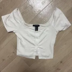 FOREVER 21 フロントボタン 半袖トップス ホワイトのサムネイル