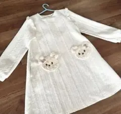 メゾピアノ ポケットファー ワンピース 140