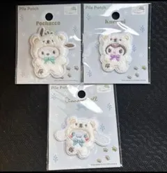 パイルワッペン　クロミ、ポチャッコ、シナモン3種セット