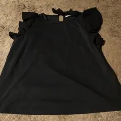 Lillilly リルリリー　ブラック　フリル　Tシャツのサムネイル