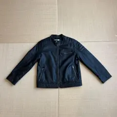 ZARA 140cm ブラックレザー風ジャケット 10