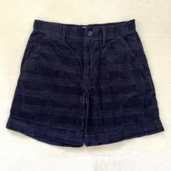 バックナンバー ハーフパンツ コーデュロイ チェック柄 コットン ネイビー Sのサムネイル
