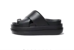 DOLCE&GABBANA クロスストラップ サンダル ブラック 40 - メルカリ