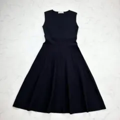 美品✨セルフォード　プリーツニットワンピース　ノースリーブ　切り替え