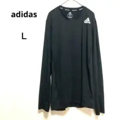 【美品】adidas TECHFIT 黒Ｌ 長袖シャツAEROREADYメッシュ