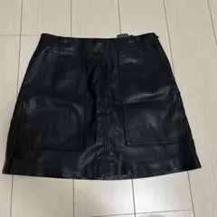 H&M フェイクレザー ミニスカート ブラックのサムネイル