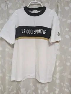 LE COQ SPORTIF Tシャツ ホワイト/ブラック/ゴールド