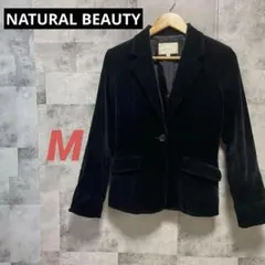 【NATURAL BEAUTY】ナチュラルビューティー　黒 ベルベットジャケット