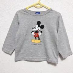 ディズニー ミッキーマウス プリント Ｔシャツ 90 綿長袖 クルーネック 丸首