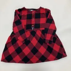 rootsbaby ベビー服　長袖ワンピース　レッド×ブラック　最終価格