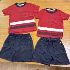 PETIT BATEAU Tシャツ2枚　短パン2枚　おそろいセットのサムネイル