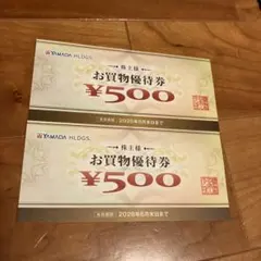 YAMADA HLDGS. お買物優待券 ¥500 2枚