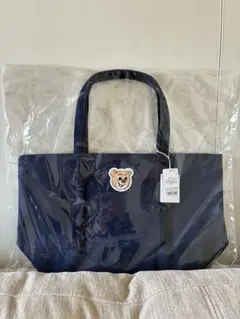 ラブラリーバイフェイラーオールドテディワッペントートバッグ　ネイビー　L L 大