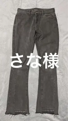 mnmlミニマルフレアパンツ デニム ジーンズFLARE 黒29