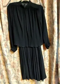 ブラックフォーマルワンピース 喪服 冠婚葬祭 夏用 黒