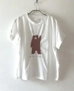 クマ刺繍Tシャツ ホワイト 半袖