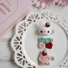 ୨୧ヘアクリップセットJ-22୨୧ベビー&キッズ⑅﻿ハンドメイド⑅﻿