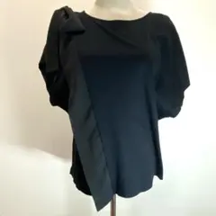 LHELBIE デザインTシャツ (M) 黒 肩出し 日本製　リボンのサムネイル