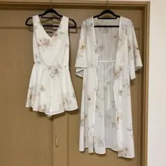 リエンダ  セットアップ ロングカーディガン サロペット オールインワン