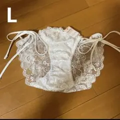ホワイト レース フリルショーツ L