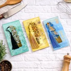 【新品】ゴッホ・モネ名画しおり3点セット⑬｜透かしメタルブックマーク ひまわり他